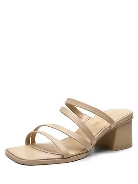 Dream Pairs Beige Strappy Block Heel Sandal